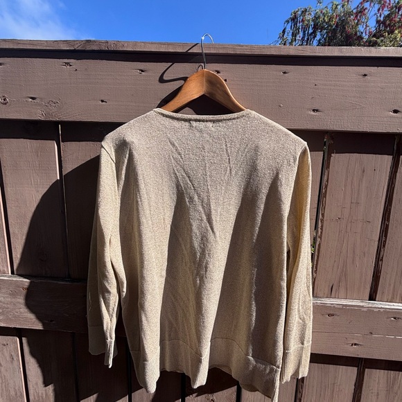 💕LIKE NEW💕 Light Gold Metallic-Thread Cardigan - Picture 8 of 13